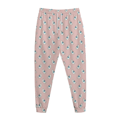 Polar Bear Reading Book Pattern Print Jogger Pants