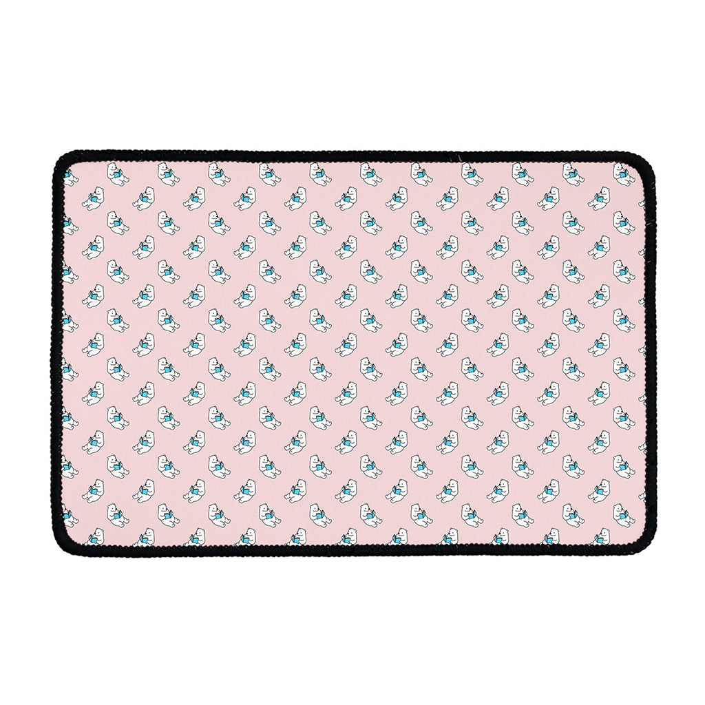 Polar Bear Reading Book Pattern Print Kitchen Mat