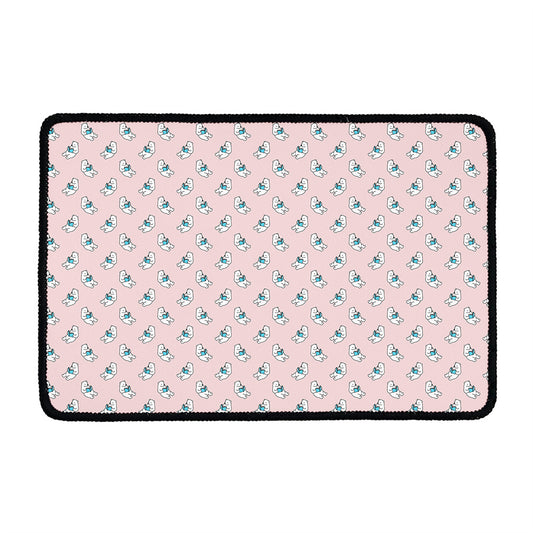 Polar Bear Reading Book Pattern Print Kitchen Mat