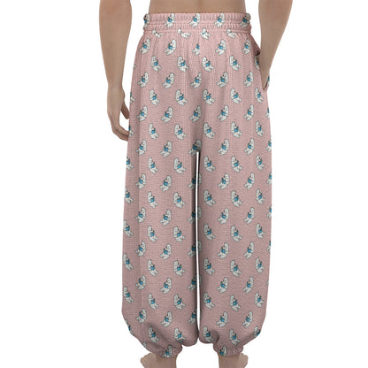 Polar Bear Reading Book Pattern Print Lantern Pants