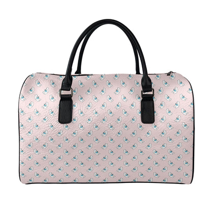 Polar Bear Reading Book Pattern Print Leather Duffle Bag