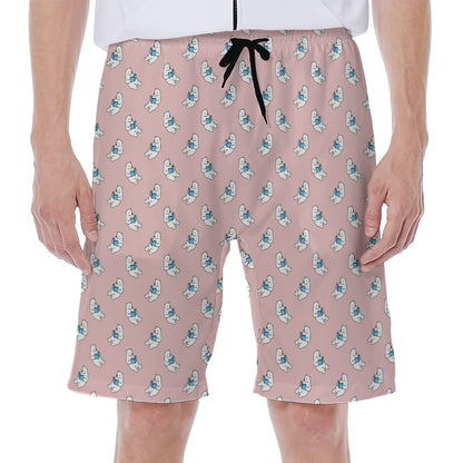 Polar Bear Reading Book Pattern Print Men's Beach Shorts