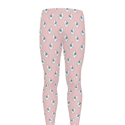 Polar Bear Reading Book Pattern Print Men's leggings