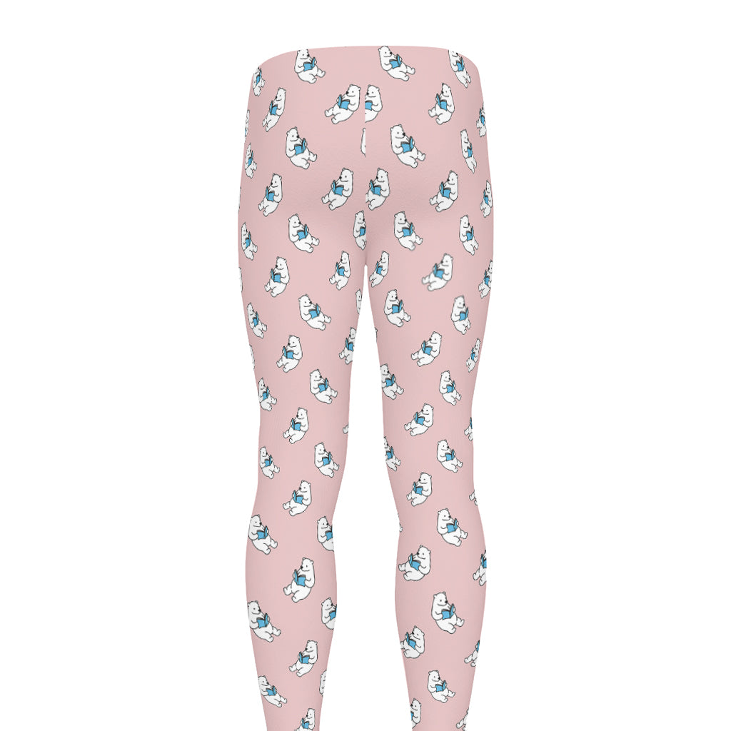 Polar Bear Reading Book Pattern Print Men's leggings