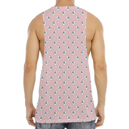 Polar Bear Reading Book Pattern Print Men's Muscle Tank Top
