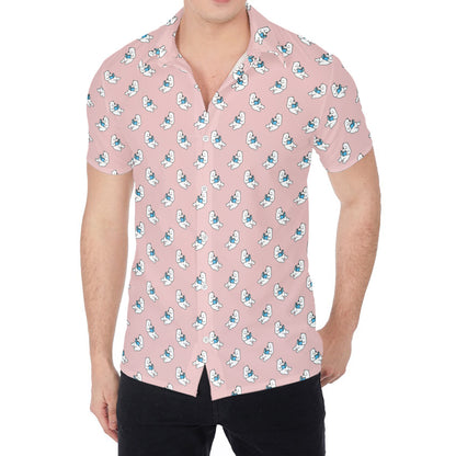 Polar Bear Reading Book Pattern Print Men's Shirt