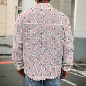 Polar Bear Reading Book Pattern Print Men's Shirt Jacket