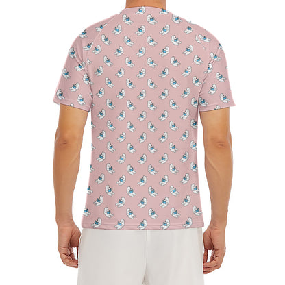 Polar Bear Reading Book Pattern Print Men's Short Sleeve Rash Guard