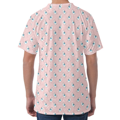 Polar Bear Reading Book Pattern Print Men's Velvet T-Shirt
