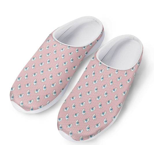 Polar Bear Reading Book Pattern Print Mesh Casual Shoes