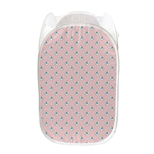 Polar Bear Reading Book Pattern Print Mesh Laundry Hamper