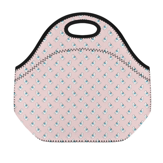 Polar Bear Reading Book Pattern Print Neoprene Lunch Bag