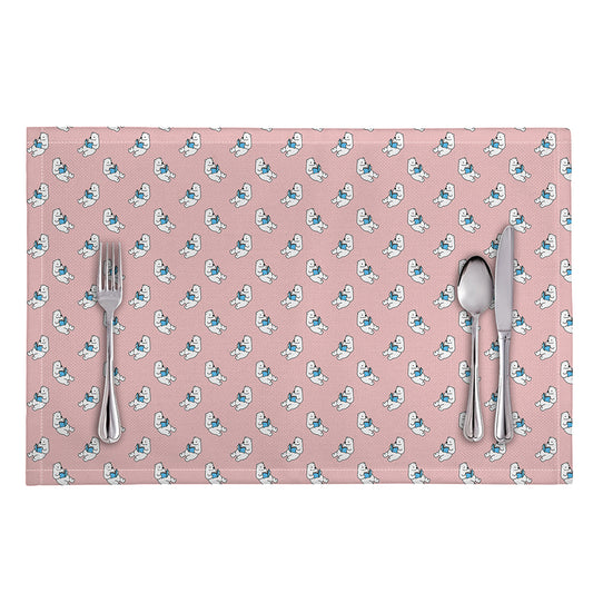Polar Bear Reading Book Pattern Print Placemat
