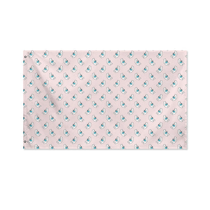 Polar Bear Reading Book Pattern Print Polyester Flag