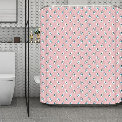 Polar Bear Reading Book Pattern Print Polyester Shower Curtain