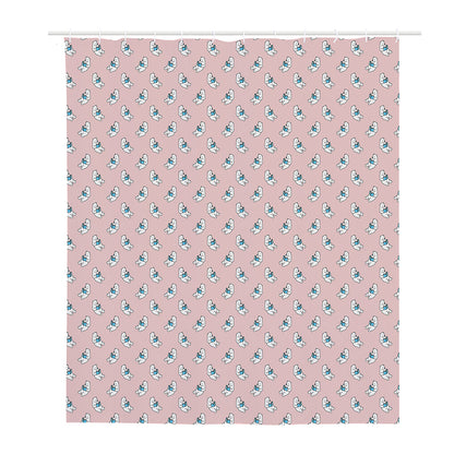 Polar Bear Reading Book Pattern Print Polyester Shower Curtain