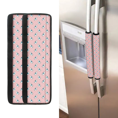Polar Bear Reading Book Pattern Print Refrigerator Handle Covers