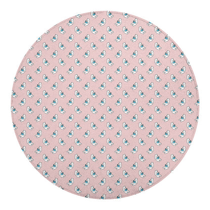 Polar Bear Reading Book Pattern Print Round Blanket