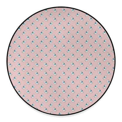 Polar Bear Reading Book Pattern Print Round Floor Mat