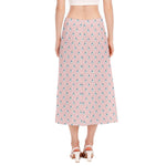 Polar Bear Reading Book Pattern Print Side Slit Midi Skirt