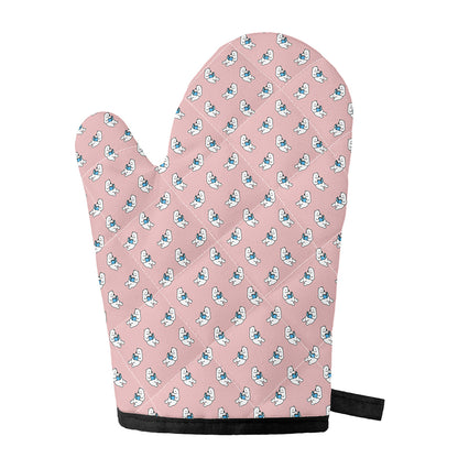 Polar Bear Reading Book Pattern Print Single Oven Mitt