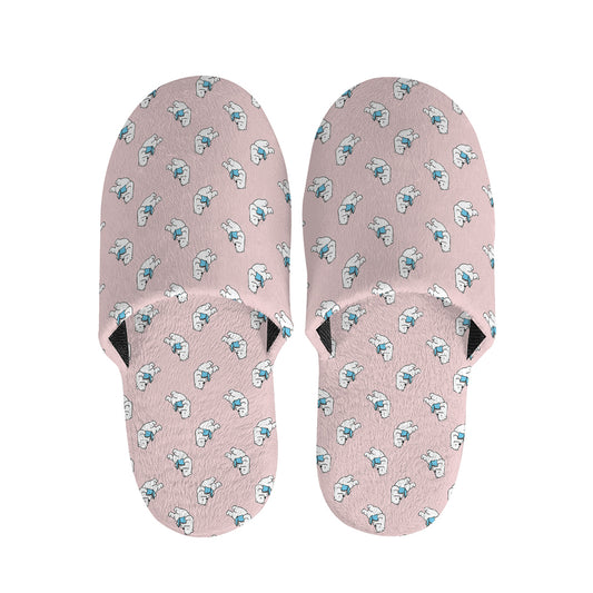 Polar Bear Reading Book Pattern Print Slippers