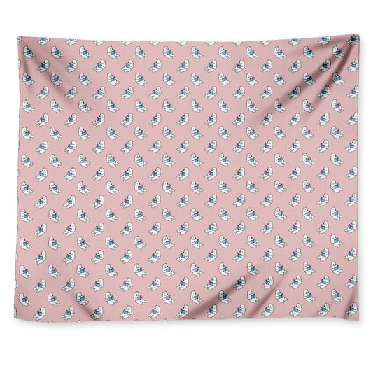 Polar Bear Reading Book Pattern Print Tapestry