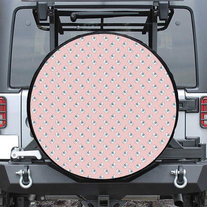 Polar Bear Reading Book Pattern Print Tire Cover
