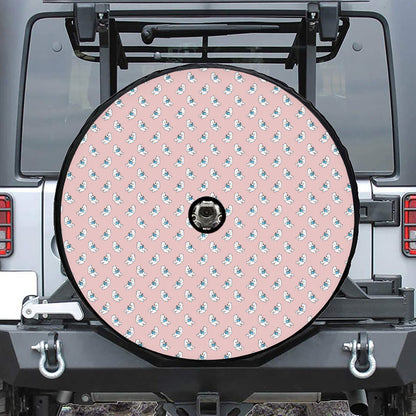 Polar Bear Reading Book Pattern Print Tire Cover With Camera Hole