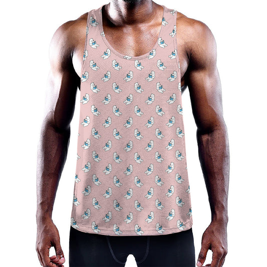 Polar Bear Reading Book Pattern Print Training Tank Top