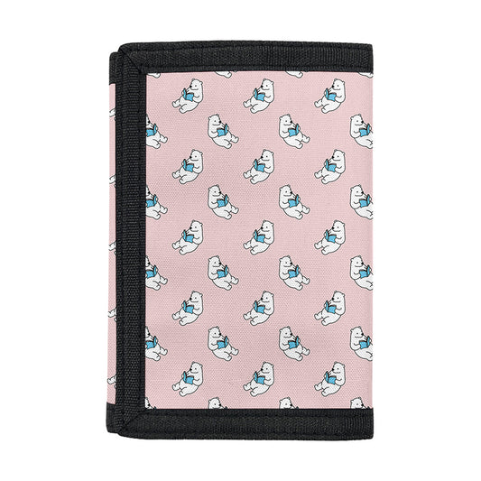 Polar Bear Reading Book Pattern Print Trifold Wallet