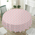 Polar Bear Reading Book Pattern Print Waterproof Round Tablecloth