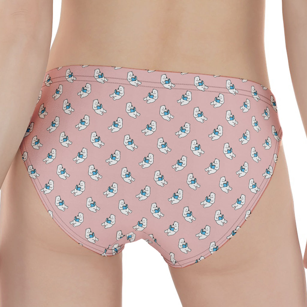 Polar Bear Reading Book Pattern Print Women's Panties