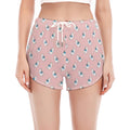 Polar Bear Reading Book Pattern Print Women's Split Running Shorts