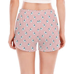 Polar Bear Reading Book Pattern Print Women's Split Running Shorts