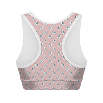Polar Bear Reading Book Pattern Print Women's Sports Bra