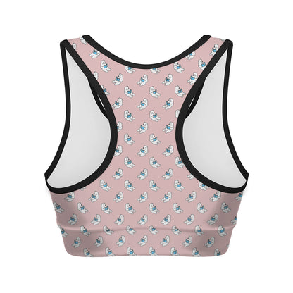 Polar Bear Reading Book Pattern Print Women's Sports Bra