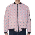 Polar Bear Reading Book Pattern Print Zip Sleeve Bomber Jacket