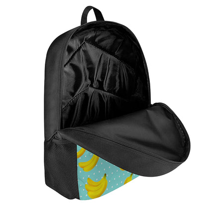 Polka Dot Banana Pattern Print 17 Inch Backpack