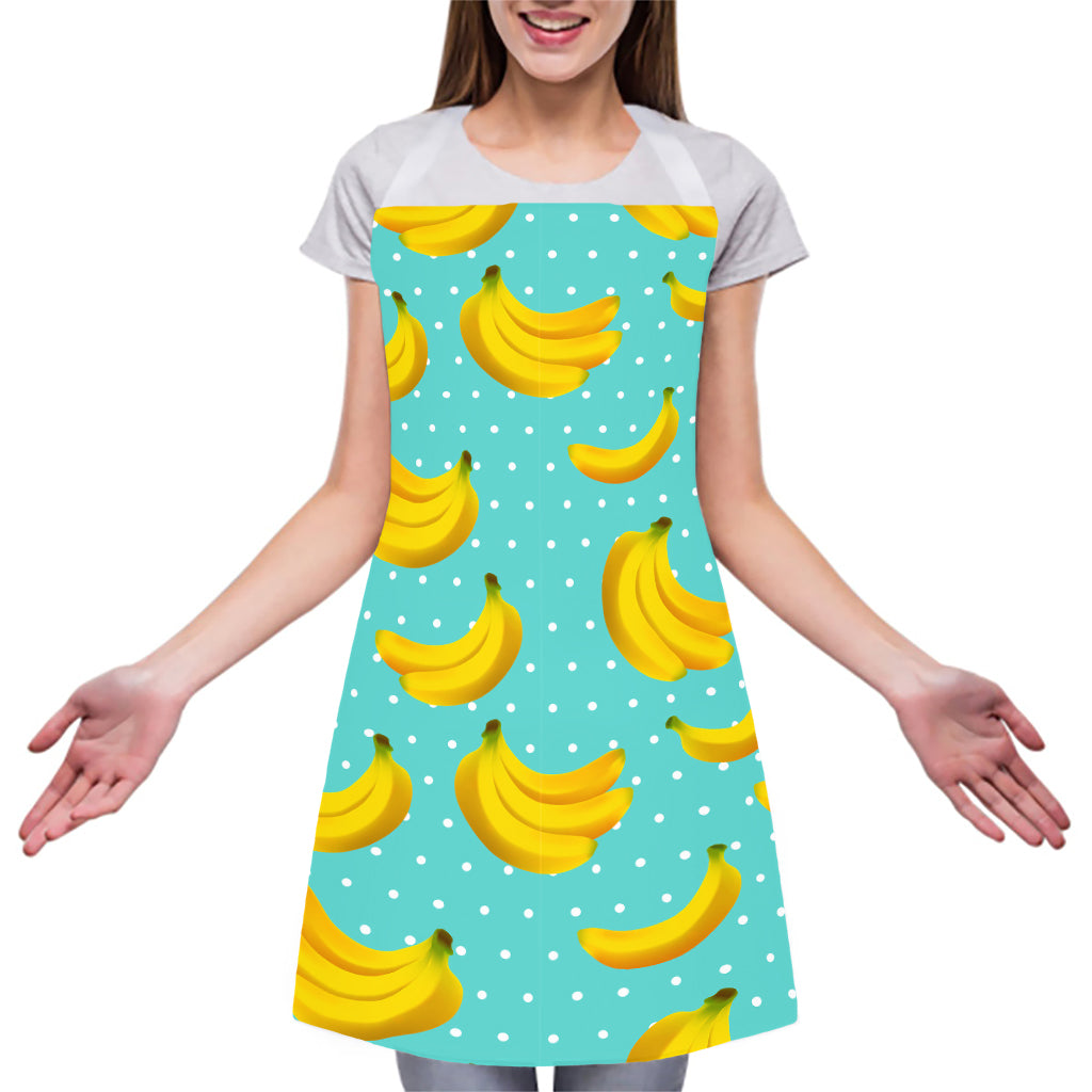 Polka Dot Banana Pattern Print Adjustable Apron