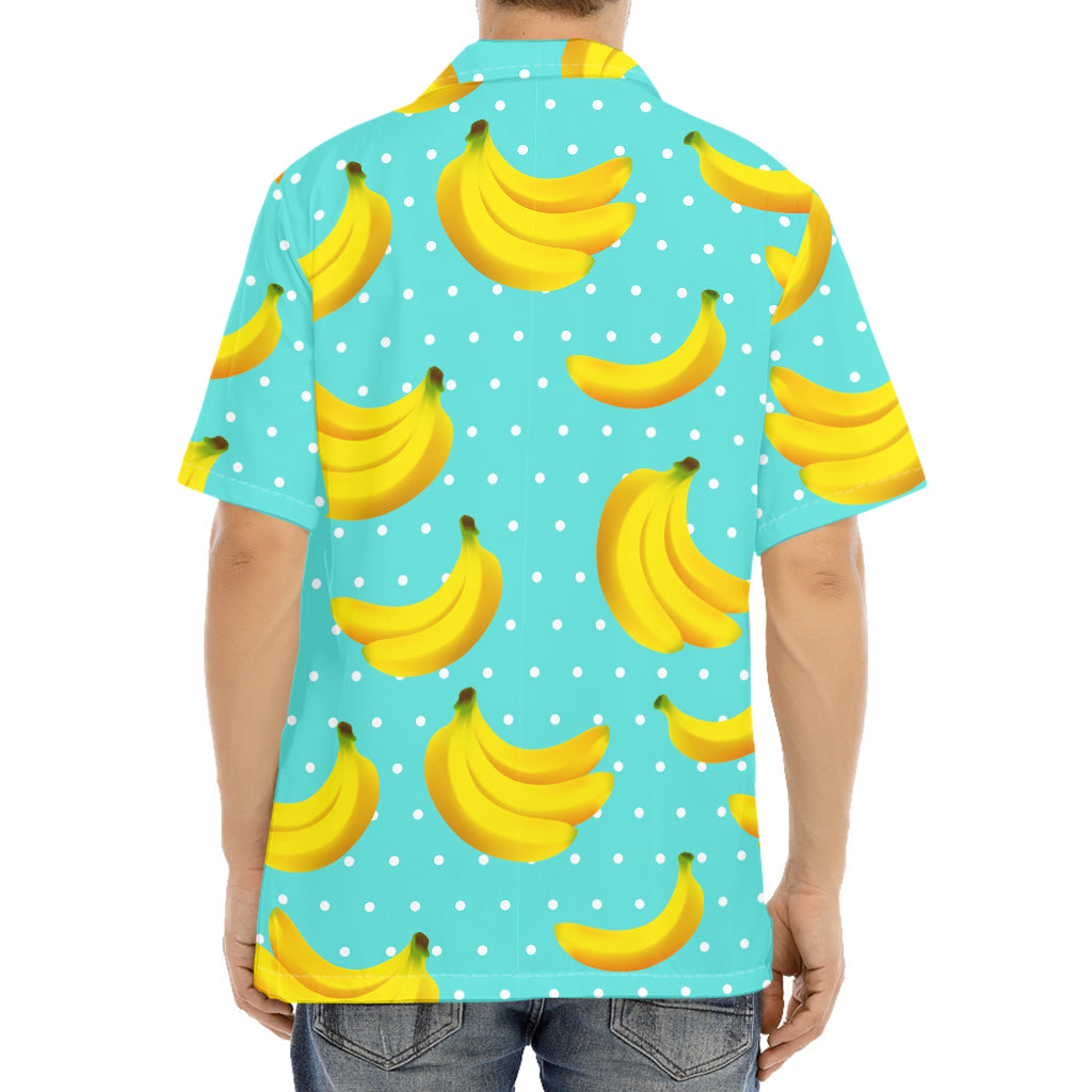 Polka Dot Banana Pattern Print Aloha Shirt