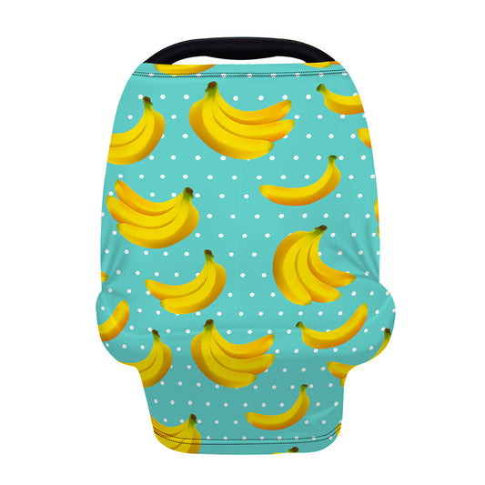 Polka Dot Banana Pattern Print Baby Seat Cover