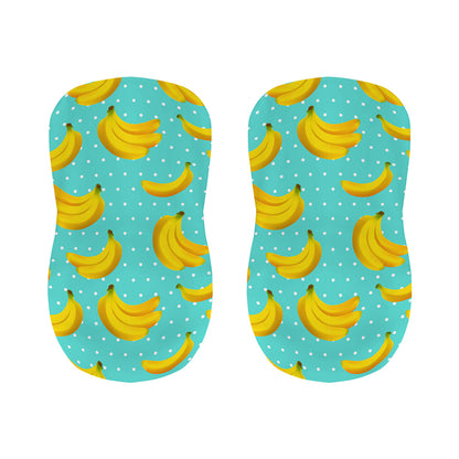 Polka Dot Banana Pattern Print Bar Stool Covers