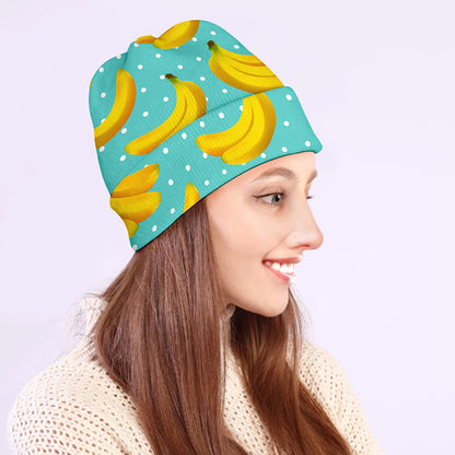 Polka Dot Banana Pattern Print Beanie