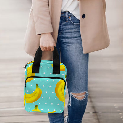 Polka Dot Banana Pattern Print Bible Tote Bag