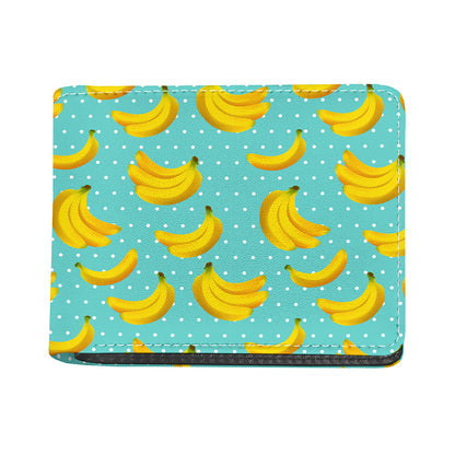 Polka Dot Banana Pattern Print Bifold Wallet
