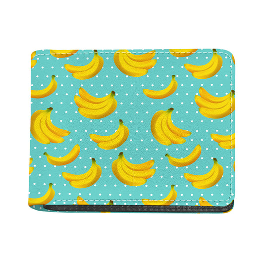 Polka Dot Banana Pattern Print Bifold Wallet