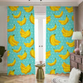 Polka Dot Banana Pattern Print Dimout Pencil Pleat Curtains
