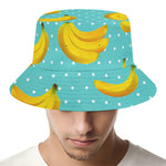 Polka Dot Banana Pattern Print Bucket Hat