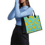 Polka Dot Banana Pattern Print Canvas Tote Bag